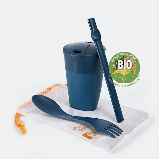 Light My Fire Rekit Bio Σετ Φαγητού για Camping Σετ Μαχαιροπίρουνο/Ποτήρι Μπλε 260ml