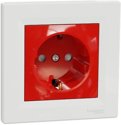 Schneider Electric Asfora Single Power Socket Red