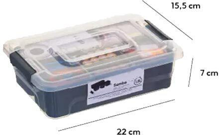 Kunststoff Aufbewahrungsbox mit Deckel Transparent 15.5x22.22x7.1cm 1Stück