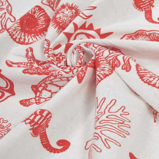 Inart Pestemal Beach Towel Pareo Red with Fringes 170x90cm.