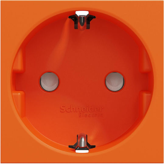 Schneider Electric Unica Single Power Safety Socket Orange