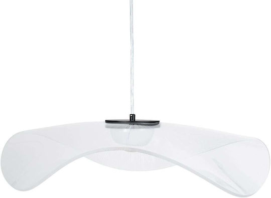 GloboStar Acrylica Висящо Таванно Осветително Тяло Черно LED с Регулируемо Бяло Светлина 66x66x15см
