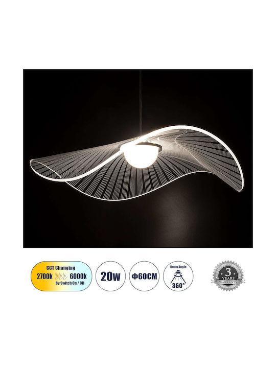 GloboStar Acrylica Pendant Light Black 66x66cm