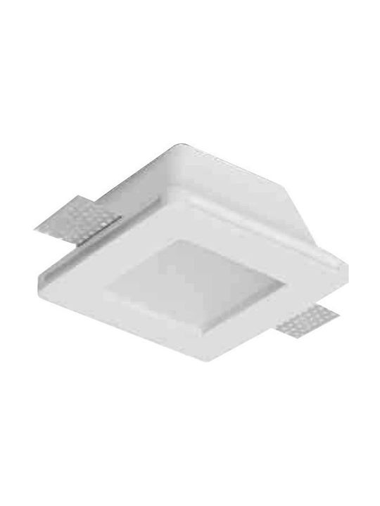 Sun Light Τετράγωνο Γύψινο Χωνευτό Σποτ με Ντουί GU10 GU5.3 Λευκό 12x12εκ. 1τμχ