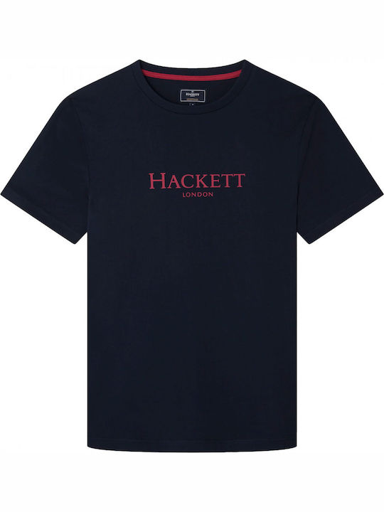 Hackett Ανδρικό T-shirt Navy Μπλε με Λογότυπο