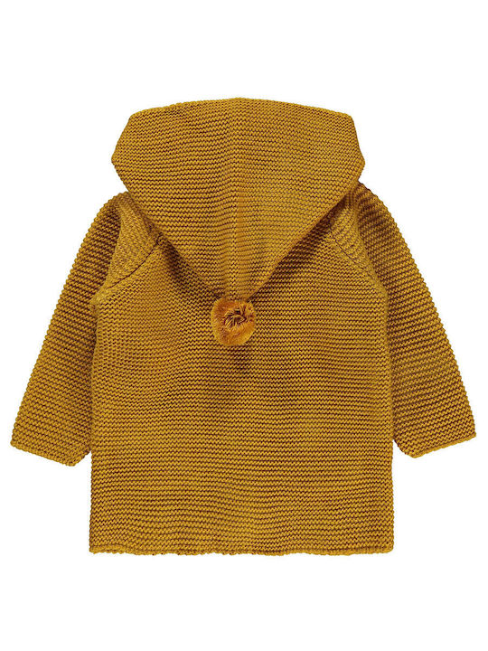 Baby knitted mustard cardigan for girls (6-24 months)