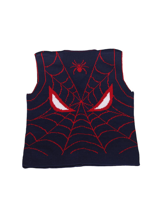 Kinder Soutane gestrickt 100% Acryl Alter 0-5 mit Thema Spiderman blau rot