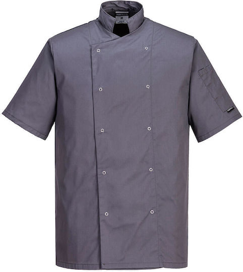Portwest Chef Jacket Unisex White With Short Sleeve Cumbria