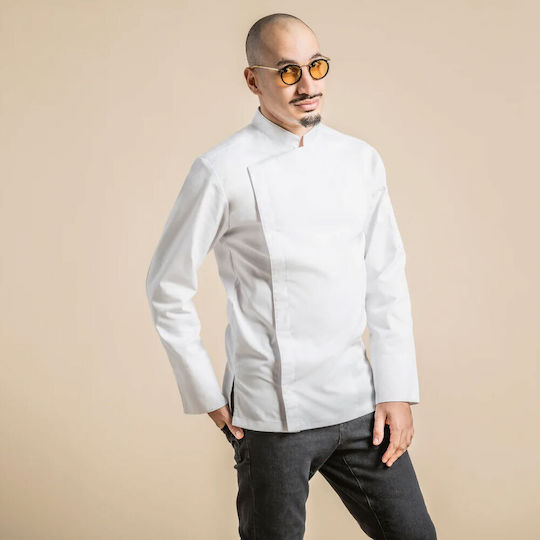 Clement Design Mantel Koch Herren Weiß mit Langärmelig Firenze