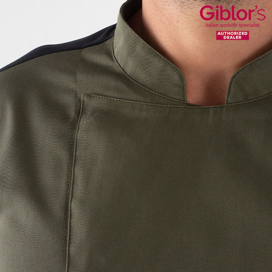 Giblor's Haina Bucătar Unisex Kaki cu Mânecă lungă Raul