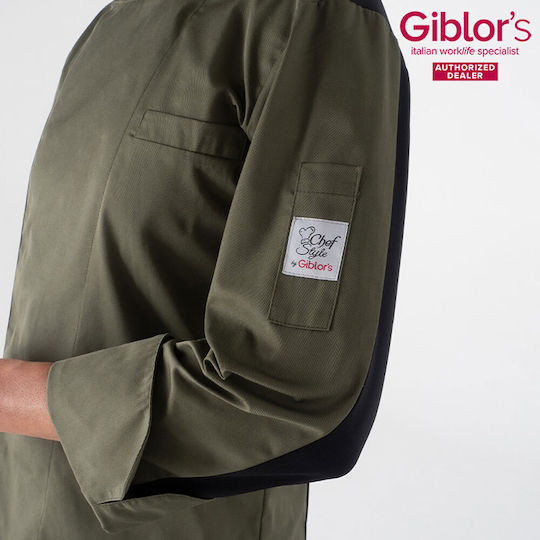 Giblor's Haina Bucătar Unisex Kaki cu Mânecă lungă Raul
