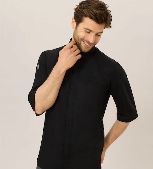 Le Nouveau Chef Coat Chef Black with 3/4 Sleeve Fabian