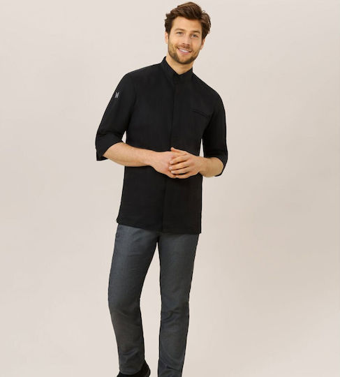 Le Nouveau Chef Coat Chef Black with 3/4 Sleeve Fabian