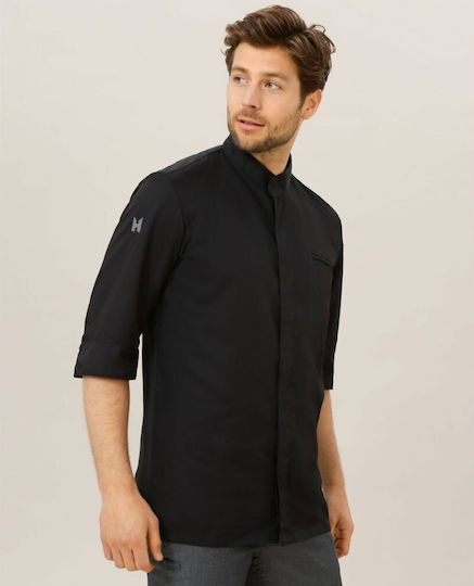 Le Nouveau Chef Coat Chef Black with 3/4 Sleeve Fabian