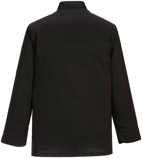 Portwest Сако за готвачи Unisex Черно с Дълъг Ръкав