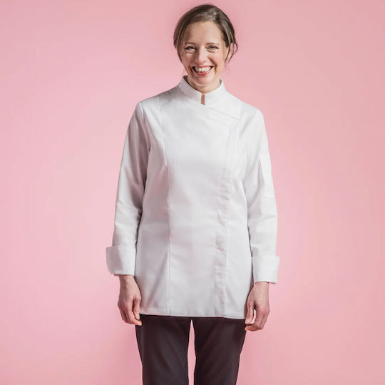 Clement Design Mantel Koch Damen Weiß mit Langärmelig Sienne
