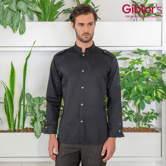 Giblor's Mantel Koch Unisex Schwarz mit Langärmelig