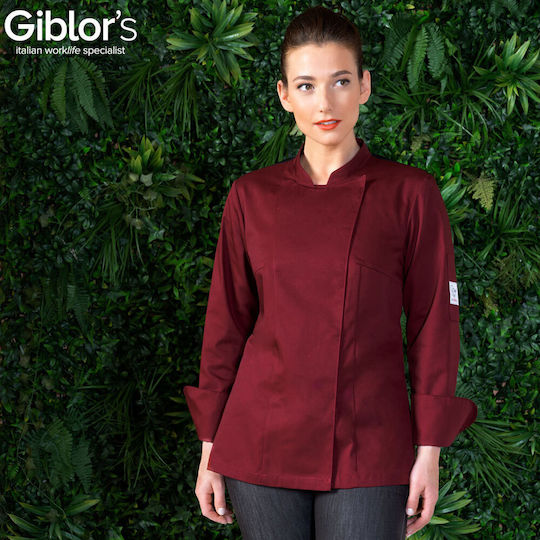 Giblor's Mantel Koch Damen Burgundisch mit Langärmelig Agata