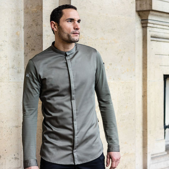 Le Nouveau Chef Mantel Koch Unisex Khaki mit Langärmelig Julien