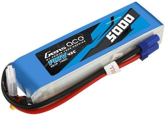 Gens Ace Ace Classic Батерия Li-Po 14.8V 5000mAh 45C 4S EC5 за RC превозно средство 2 броя