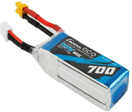 Gens Ace Ace Classic Baterie Li-Po 11.1V 700mAh 30C 3S XT60 pentru Vehicul RC