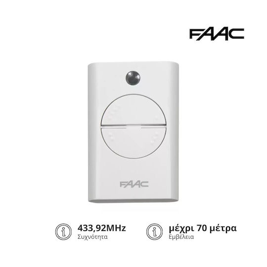 Faac XT 2 Alb Telecomandă pentru ușa de garaj Cod rulant cu 2 canale 868MHz