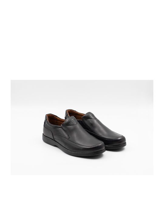 MEN'S MOCCASINS MADE OF GENUINE LEATHER IN OVERSIZED, CODE: 100-BLACK