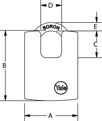 Yale Boron Υ121 Padlock Κρυμμένου Λαιμού with Key 47mm 1pcs