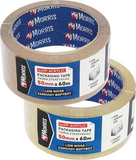 Morris Ταινία Συσκευασίας Καφέ Αθόρυβη 48mm x 60m σε Καφέ Χρώμα