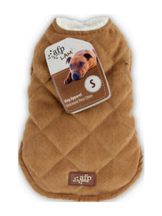 All For Paws Lambswool Μπουφάν Σκύλου Αδιάβροχο Καφέ με Μήκος Ράχης 30 εκ.