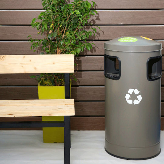 Molyto 40.10.089 Recycling Metallic Waste Bin 90lt Inox