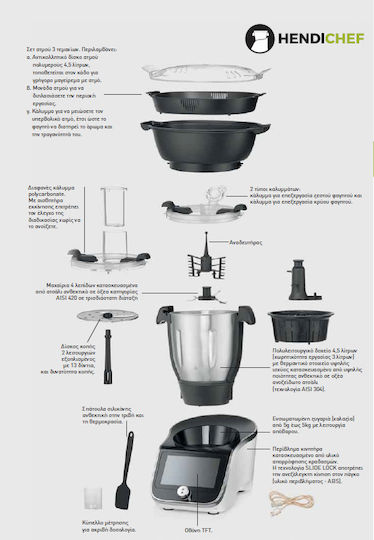 Hendi IPC Hendichef Commercial Blender 1.4kW 17200 with Jug Capacity 4.5lt 21x38x32cm