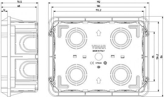 Vimar Recessed Electrical Box in Blue Color V71320