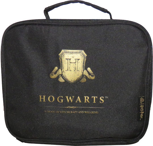 Blue Sky Studios Hogwarts Shield Σχολικό Τσαντάκι Φαγητού Χειρός Μαύρο Harry Potter 20x23cm