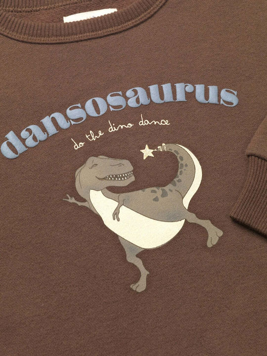 Children's sweatshirt in organic cotton with Dinosaur print 9M-10Y-Konges Slojd