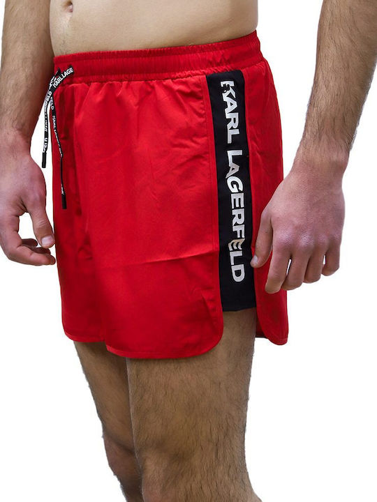 Karl Lagerfeld Tape Board Short Herren Badebekleidung Shorts Rot