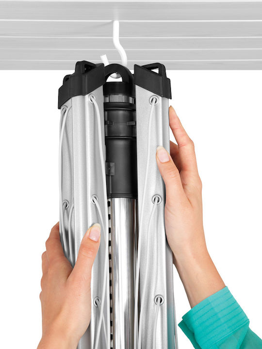 Brabantia Lift-O-Matic Folding Floor Clothes Drying Rack Made of Metal with 40m Hanging Length