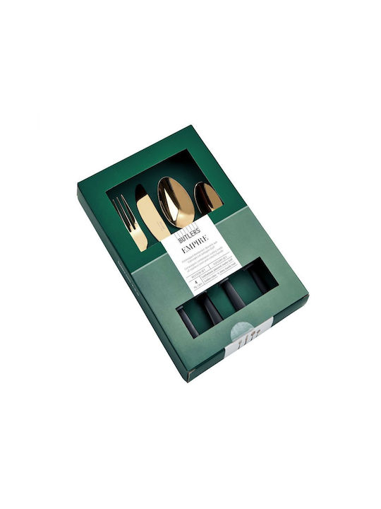 Butlers Empire Besteckset Edelstahl Schwarz 4Stück