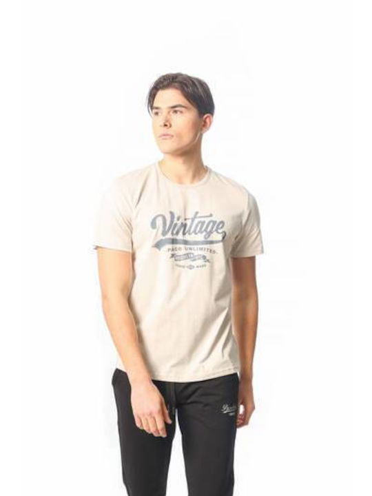 Paco & Co Men's Short Sleeve T-shirt Beige