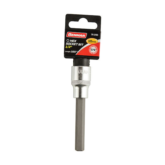 Benman Socket 1/2" Long For Allen Screws Long Walnut with Allen Head and Socket 1/2'' H14x100mm
