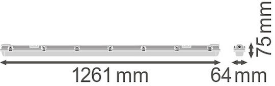 Ledvance Lighting Batten Outdoor with 1 Slot for LED Lamp T8 120cm