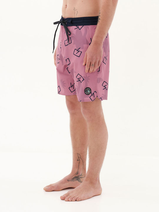 Leisure Men's Swimwear Bermuda Pink with Patterns