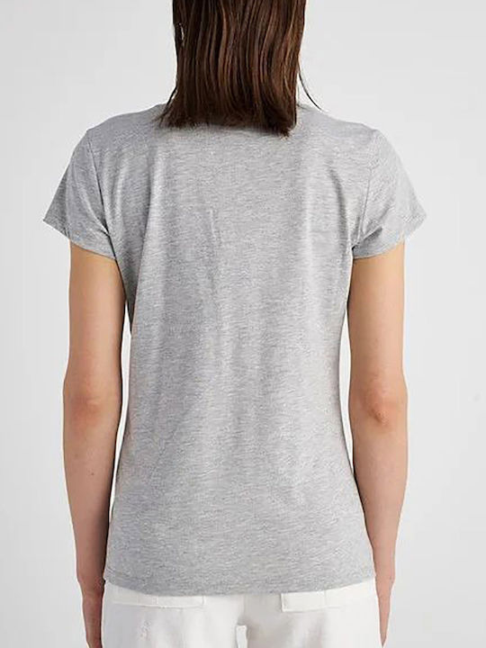 SugarFree Damen Sportlich T-shirt mit V-Ausschnitt Gray