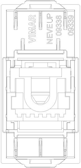 Vimar Μονή Πρίζα Δικτύου RJ45 χωρίς Πλαίσιο Τύπου Cat5 σε Λευκό Χρώμα 09338.9