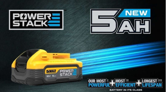 Dewalt Μπαταρία Εργαλείου Πλάτης Λιθίου 18V με Χωρητικότητα 5Ah Powerstack