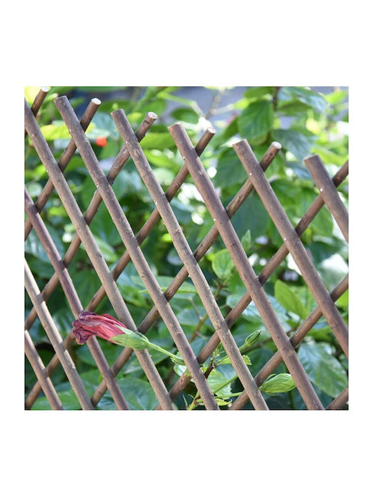 Klappbares Spalier Garten aus Holz mit Rasterdesign Rhombus in Braun Farbe 180x90cm