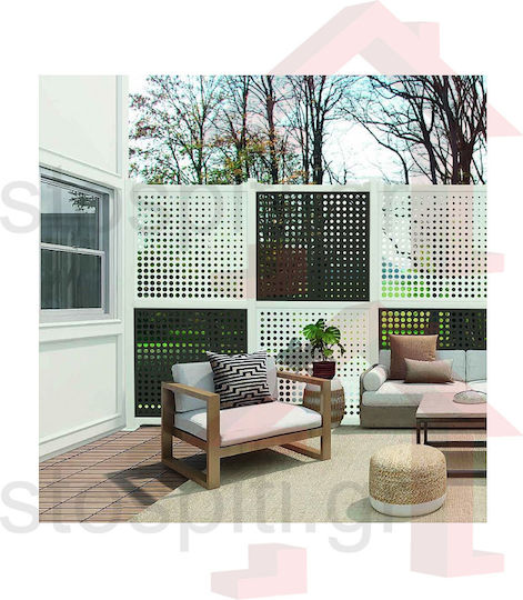 Trellis de Grădină Moon din Plastic în Culoare Alb 100x100cm 1buc