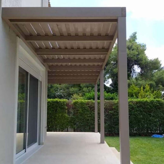 Πέργκολα Κήπου από Ξύλο με Οροφή 400x400cm