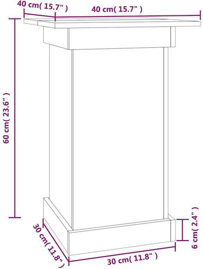 vidaXL Pflanzenständer Holz Braun 40cmx40cmx60cmcm.
