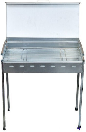 Galvanizat Grătar cu Cărbuni cu Capac 80cmx40cm